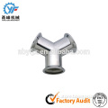 Customized Drawing Stainless Steel Y Casting Pipe Fittings